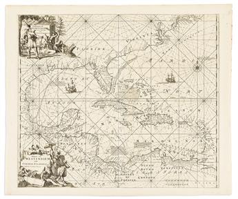 (CARIBBEAN.) Frederick de Wit, after. Indiarum Occidentalium / Pascaert van West Indien ende Caribise Eylanden.                                  